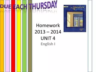Homework 2013 – 2014 UNIT 4