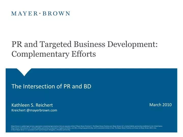 pr and targeted business development complementary efforts