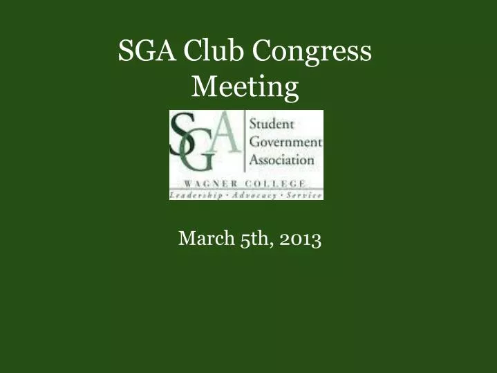 sga club congress meeting