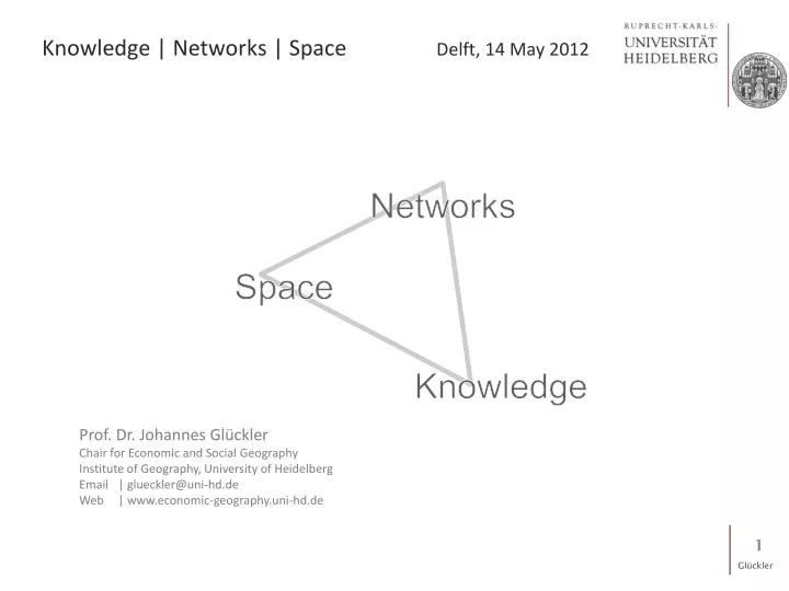 knowledge networks space delft 14 may 2012