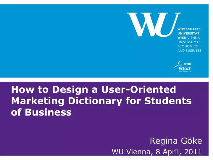 how to design a user oriented marketing dictionary for students of business