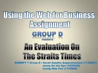 Using the Web for Business Assignment