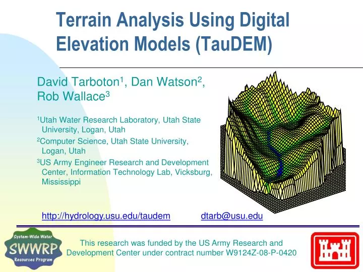 terrain analysis using digital elevation models taudem