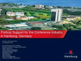 Political Support for the Conference Industry in Hamburg, Germany