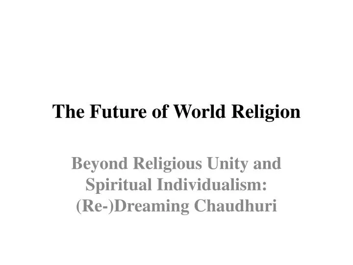 the future of world religion