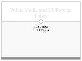 Public Media and US Foreign Policy