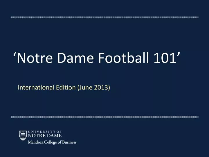 notre dame football 101