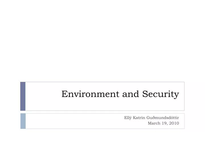 environment and security