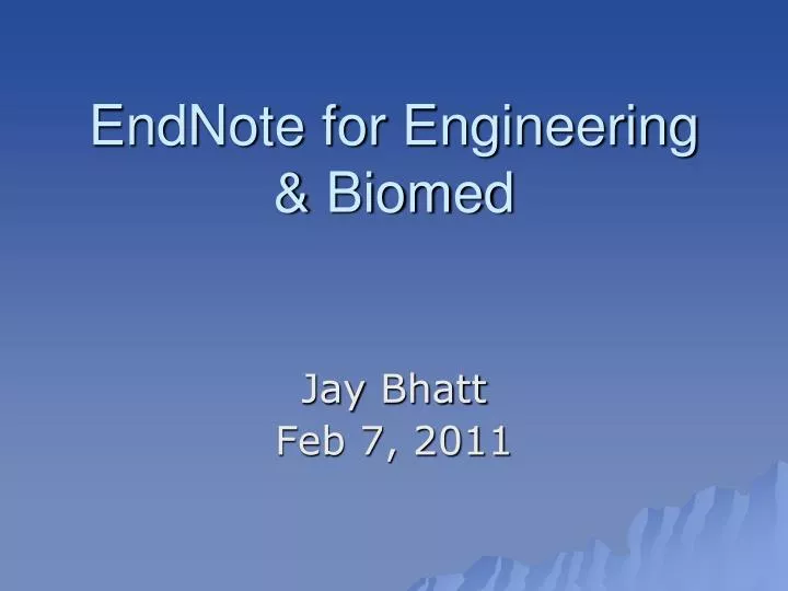 endnote for engineering biomed