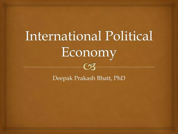 international political economy