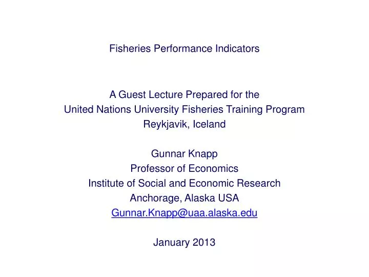 fisheries performance indicators