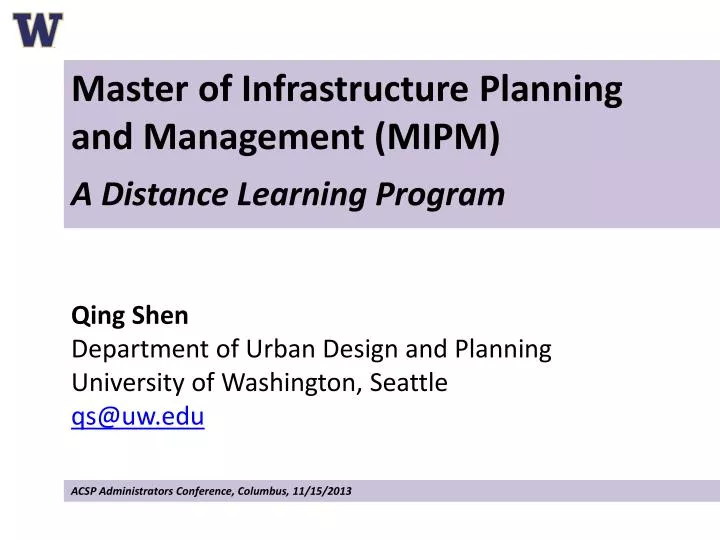 qing shen department of urban design and planning university of washington seattle qs@uw edu