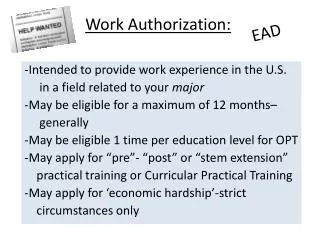 Work Authorization: