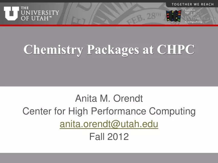 chemistry packages at chpc