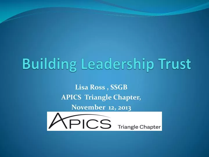 building leadership trust