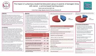 The impact of a pharmacy student led discussion group on parents of teenagers living with cancer: a service-based lear