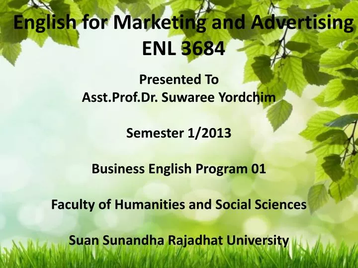 english for marketing and advertising enl 3684