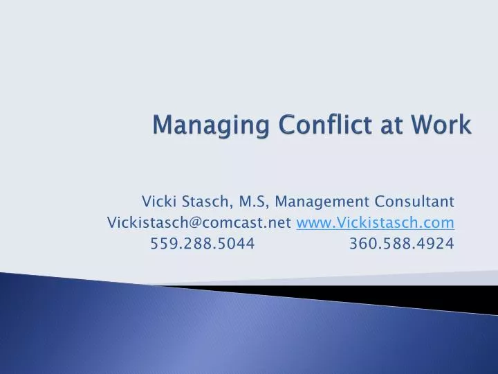 managing conflict at work
