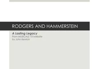 RODGERS AND HAMMERSTEIN