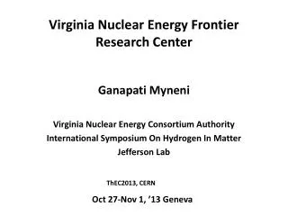 Virginia Nuclear Energy Frontier Research Center