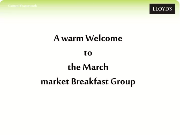 a warm welcome to the march market breakfast group