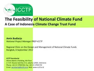 The Feasibility of National Climate Fund A Case of Indonesia Climate Change Trust Fund
