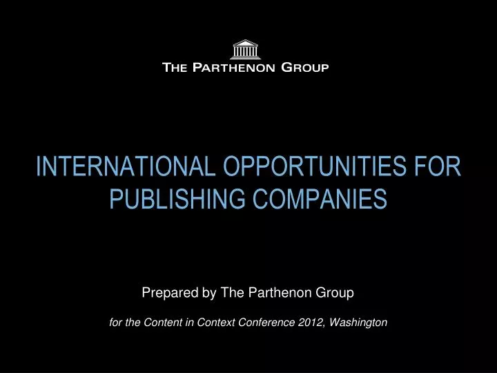 international opportunities for publishing companies