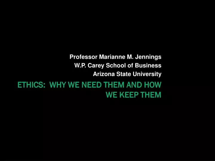 professor marianne m jennings w p carey school of business arizona state university