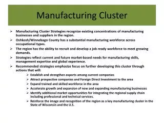 Manufacturing Cluster