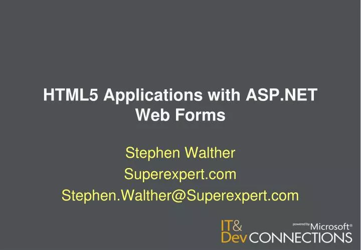 html5 applications with asp net web forms