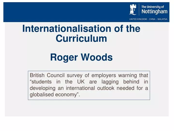 internationalisation of the curriculum roger woods