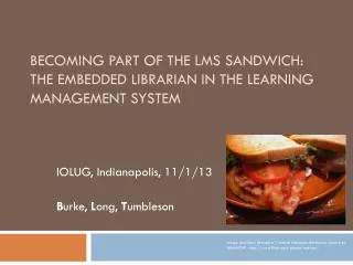 Becoming Part of the LMS Sandwich: The Embedded Librarian in the Learning Management System