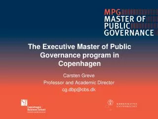 The Executive Master of Public Governance program in Copenhagen