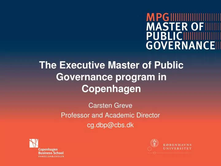 the executive master of public governance program in copenhagen