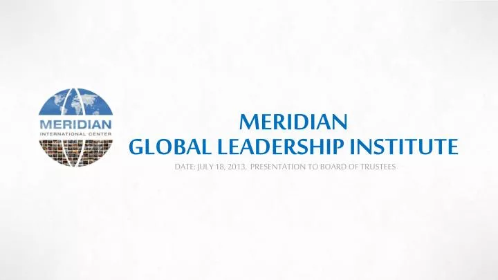 meridian global leadership institute