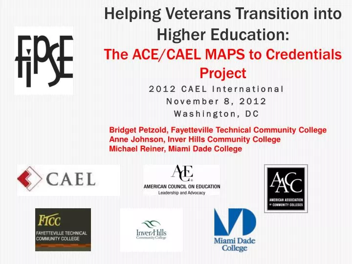 helping veterans transition into higher education the ace cael maps to credentials project