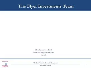 Flyer Investments Fund Portfolio Analysis and Report 12.12.13