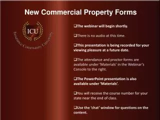 New Commercial Property Forms