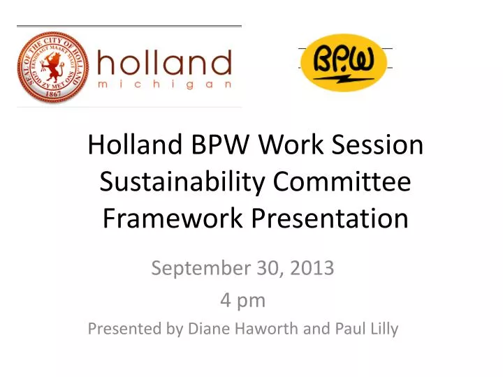 holland bpw work session sustainability committee framework presentation