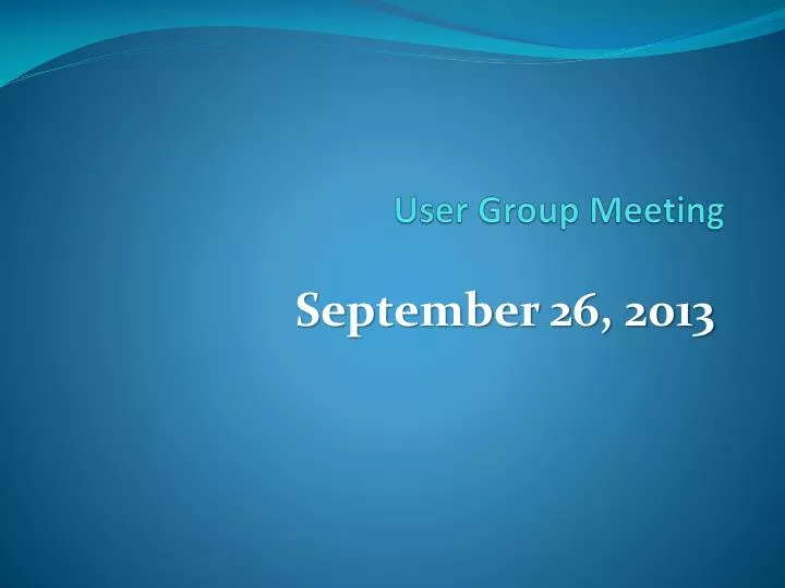 user group meeting