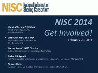 NISC 2014 Get Involved! February 20, 2014