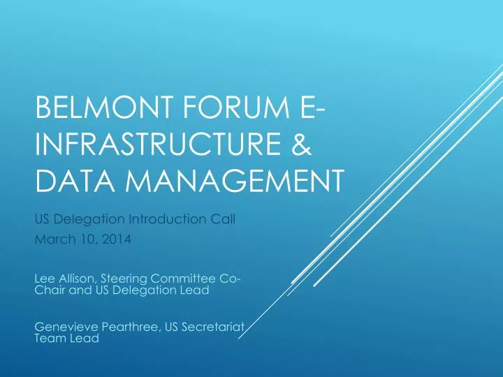 belmont forum e infrastructure data management