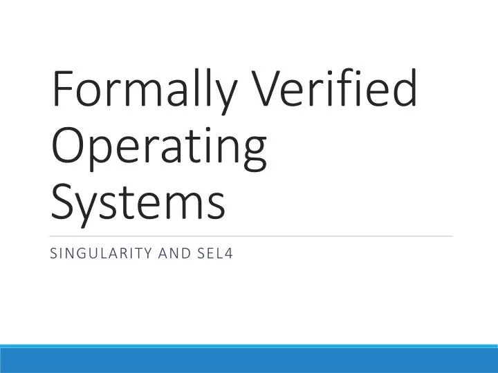 formally verified operating systems