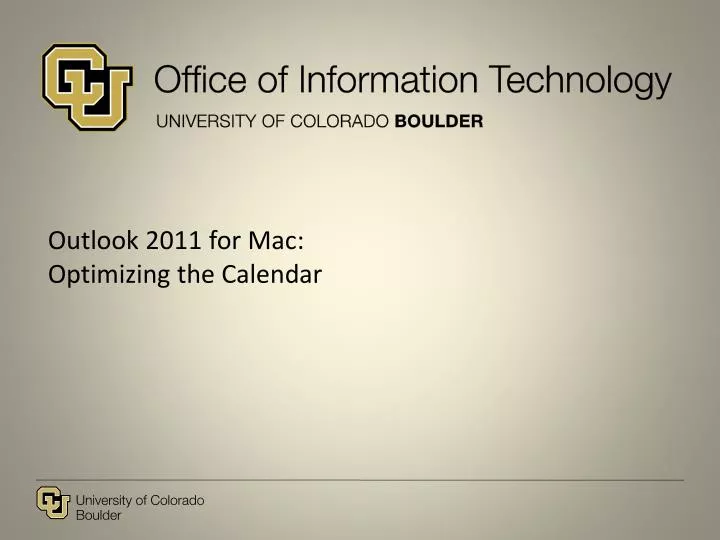 outlook 2011 for mac o ptimizing the calendar