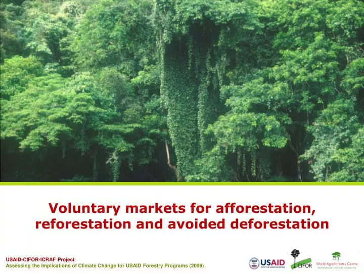 voluntary markets for afforestation reforestation and avoided deforestation
