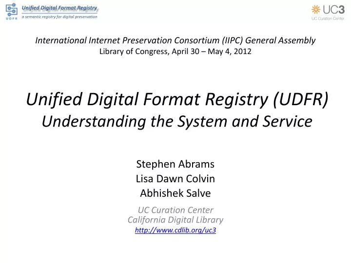 unified digital format registry udfr understanding the system and service
