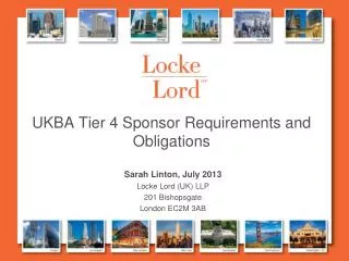 UKBA Tier 4 Sponsor Requirements and Obligations