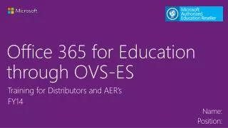 Office 365 for Education through OVS-ES