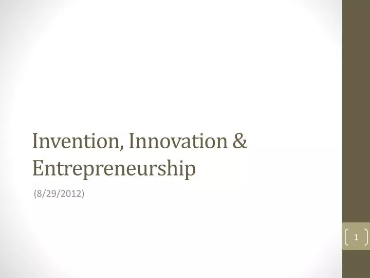 invention innovation entrepreneurship