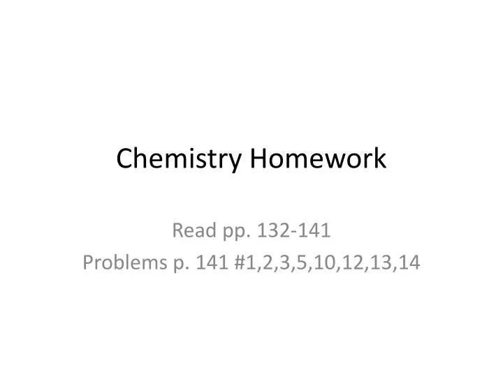 chemistry homework